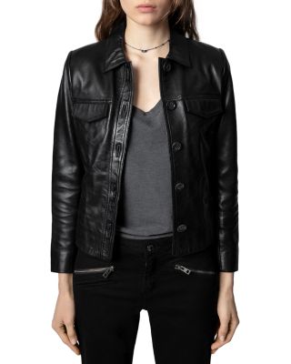 Zadig & Voltaire Liam Leather Button-Up Jacket | Bloomingdale's