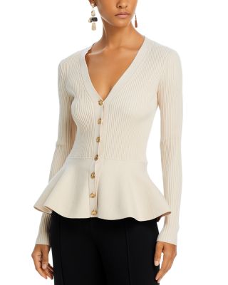 Jason Wu Collection V Neck Peplum Cardigan | Bloomingdale's
