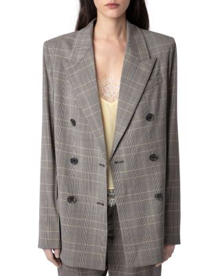 Zadig & Voltaire Vaena Plaid Oversized Blazer | Bloomingdale's