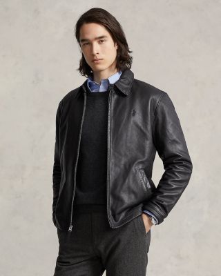 Polo Ralph Lauren Maxwell Lambskin Leather Zip Jacket | Bloomingdale's