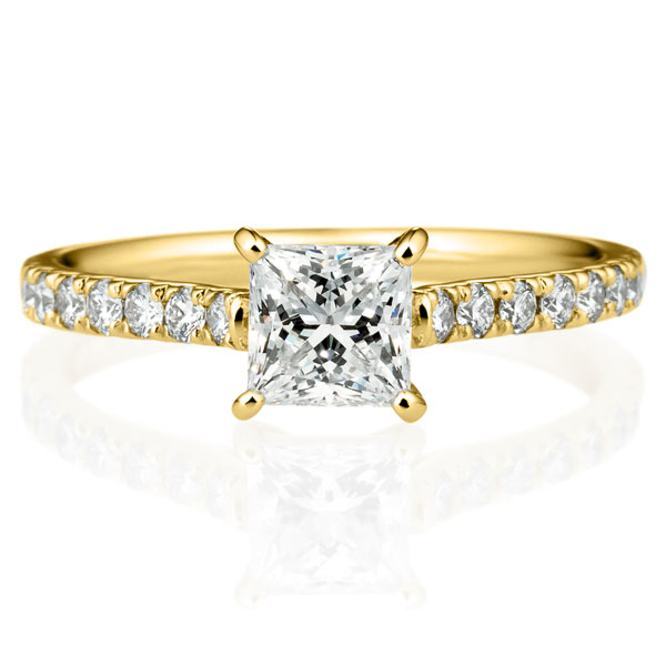 K18YG プレイズ プリンセスカット ダイヤモンド エタニティタイプ