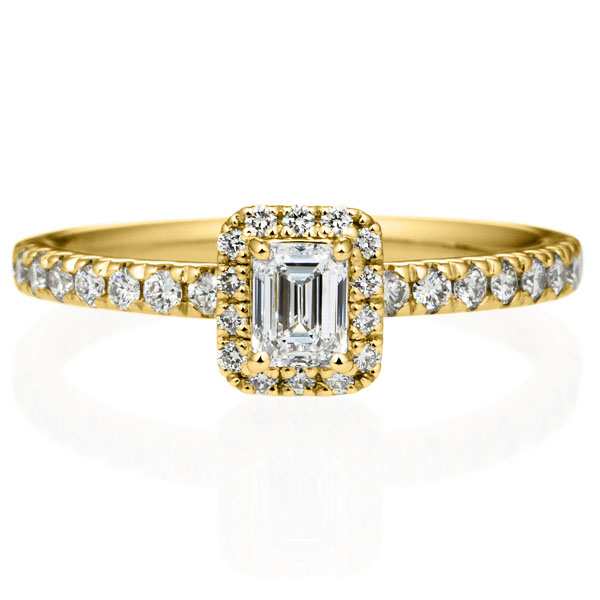 K18YG ルシーダ エメラルドカット ダイヤモンド エタニティタイプ