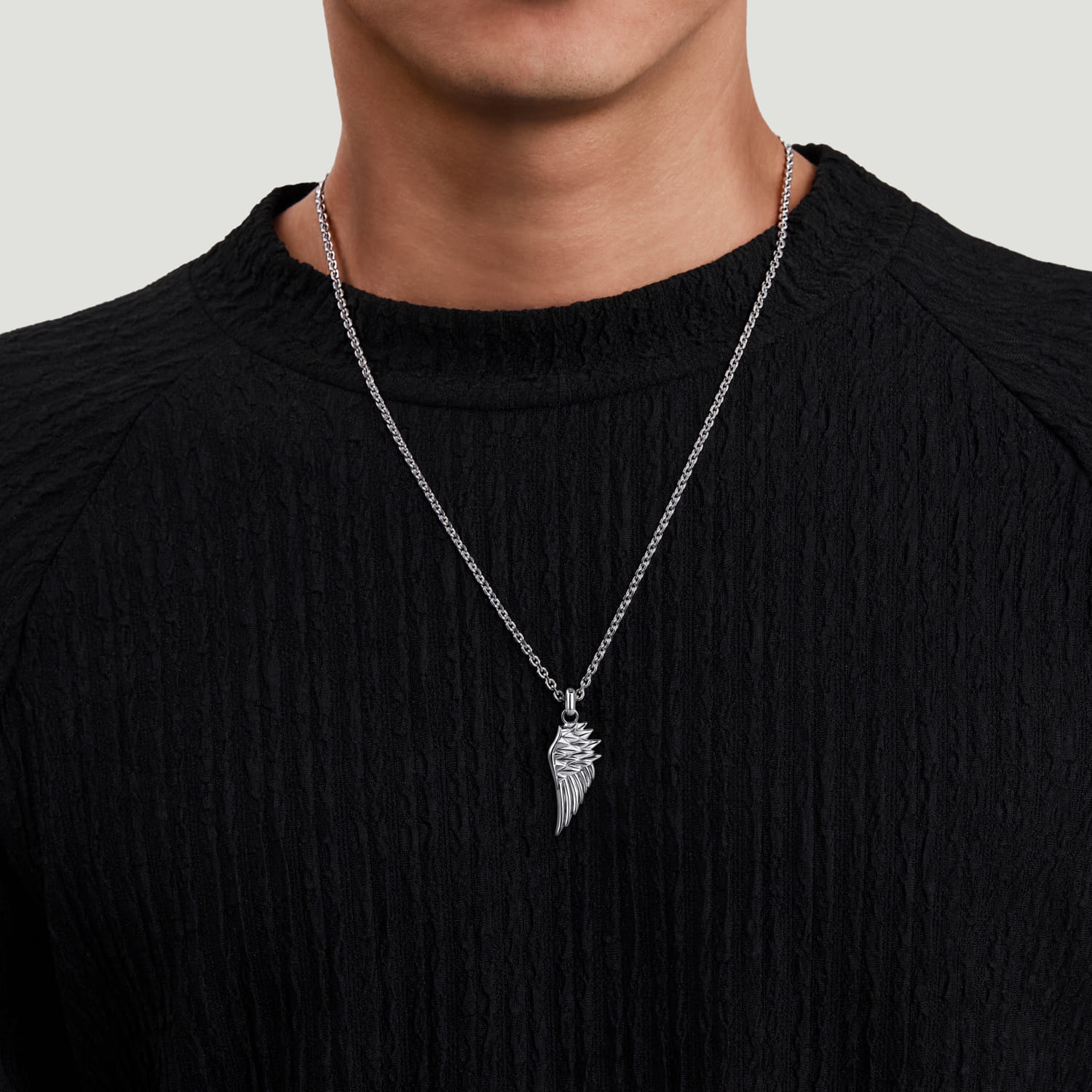22 Inch 925 Sterling Silver Wing Pendant Necklace @ $455. Shop Men