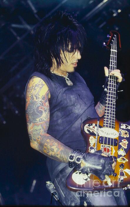 Nikki Sixx - Motley Crue #3 Ornament by Concert Photos - Fine Art