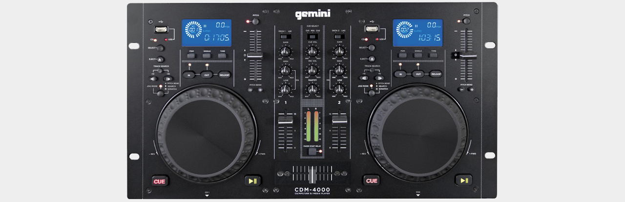 Gemini CDM-4000 Dual-CDDMP3-Mesa de Mistura Dj, USB | Portugal