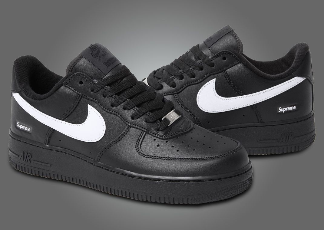 The Supreme x Nike Air Force 1 Low Black White Releases September 2025