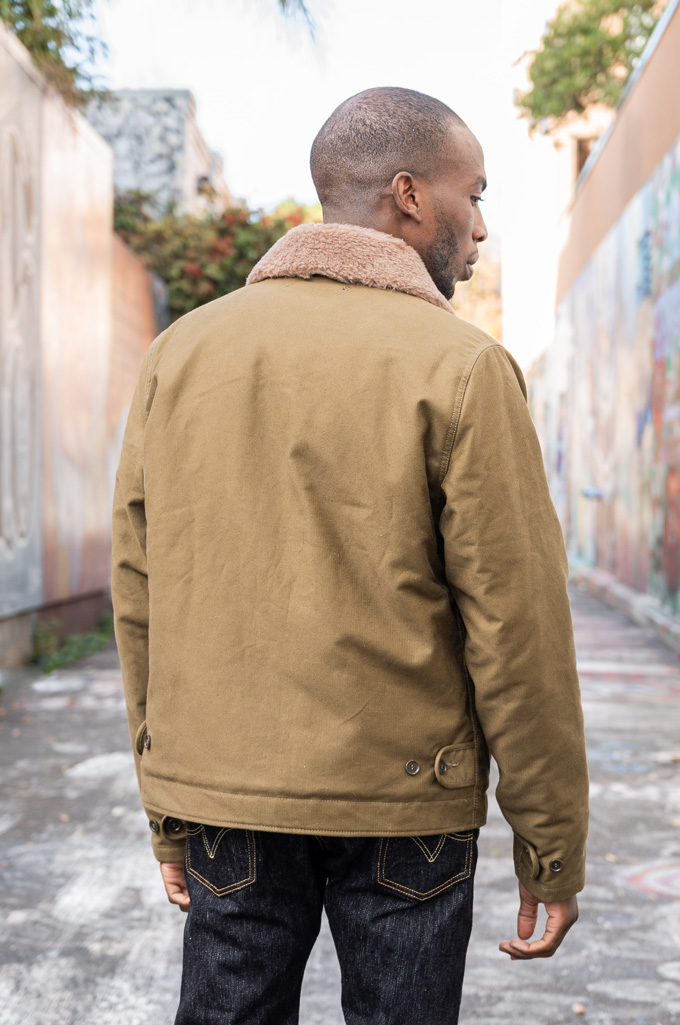 Iron Heart Alpaca-Lined N-1 Deck Jacket - IHM-35-ODG - Olive