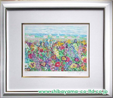 レスリー・セイヤー「イン・ザ・ガーデン」シルクスクリーン :: 絵画