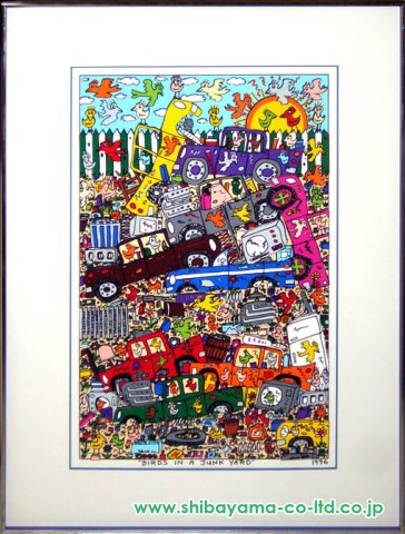 ジェームス・リジィ「BIRDS IN A JUNKYARD」3Dシルクスクリーン