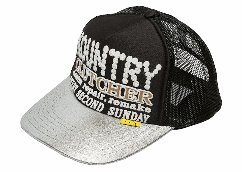 Kapital Kountry Pearl Clutcher Silver Brim Trucker Cap Black Men's