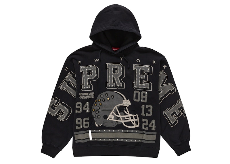 Supreme Champions Studded Hooded Sweatshirt Black Men's - FW24 - US