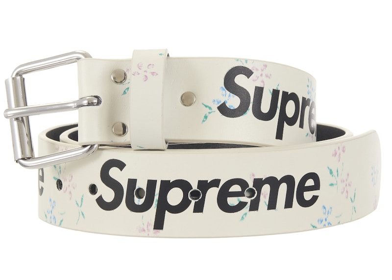 Supreme Repeat Leather Belt (FW25) White - FW25 - US