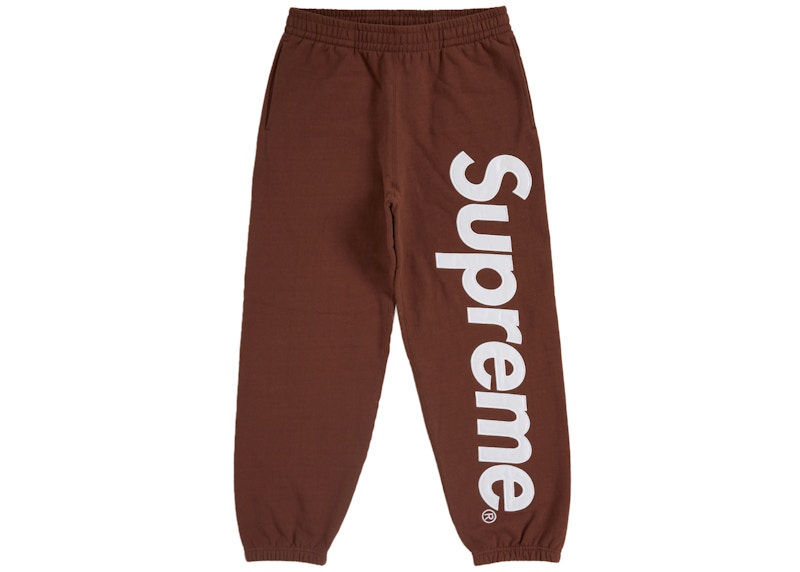 Supreme Satin Applique Sweatpant FW24 Brown Men's - FW24 - US