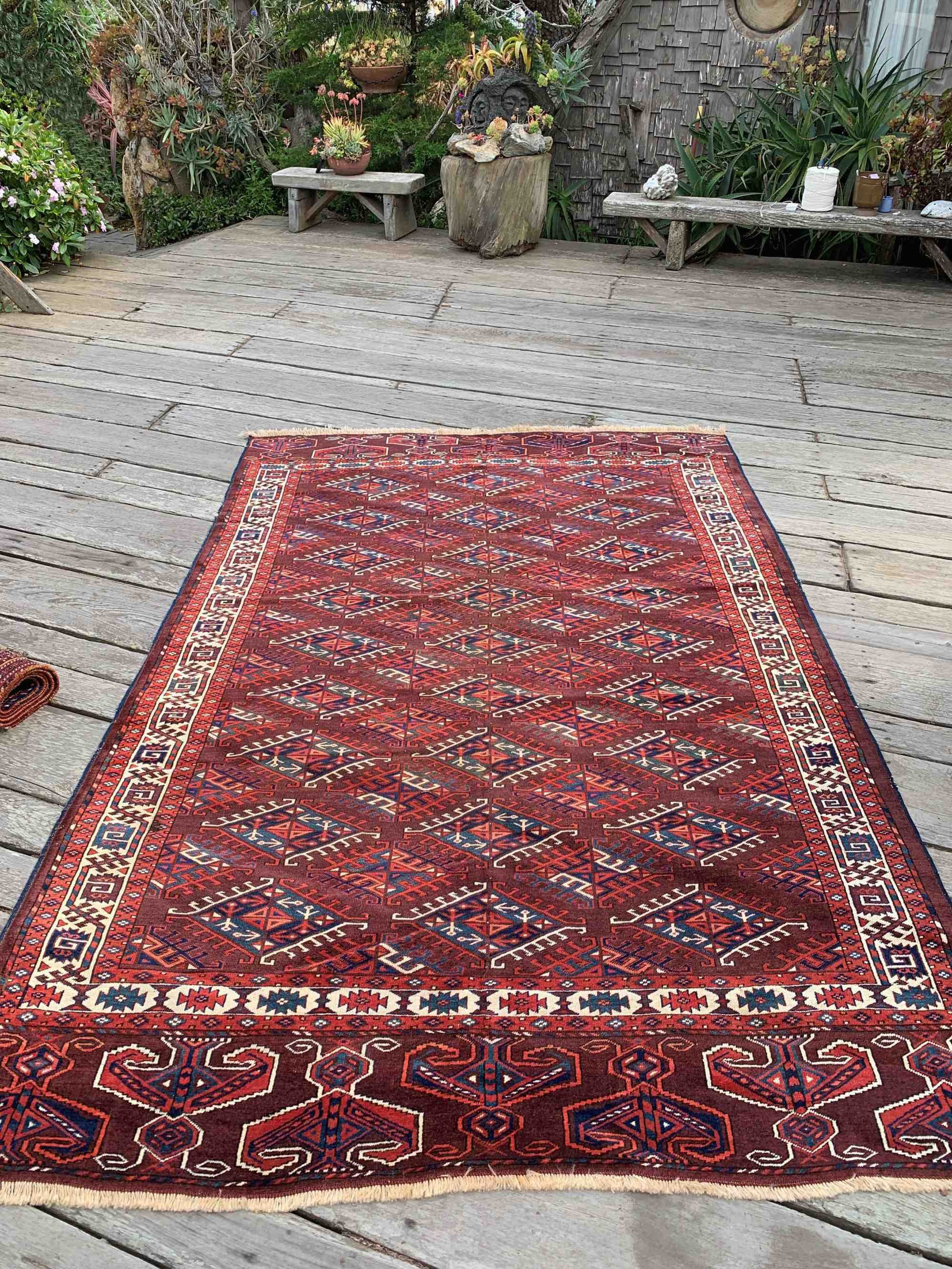 Steelman Rugs — Antique Turkmen Yomud Rug 6'6