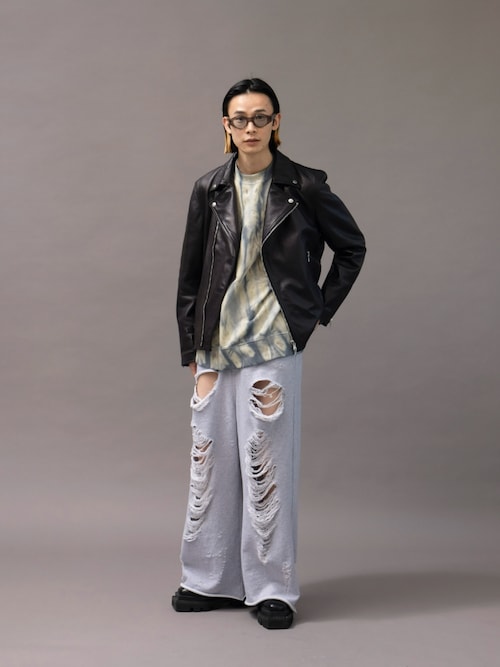 UNISEX》Dress-Fit Sheep Leather Double Rider Jacket/ドレスフィット