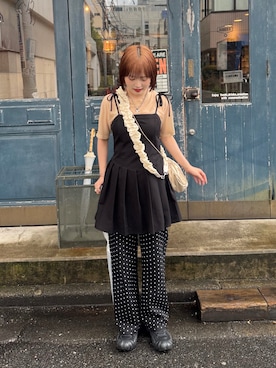 Tシャツ/カットソーを使った「ドットパンツ」の人気ファッション