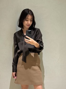 anuans（アニュアンス）の「ウールダブルクロスミニスカート（スカート