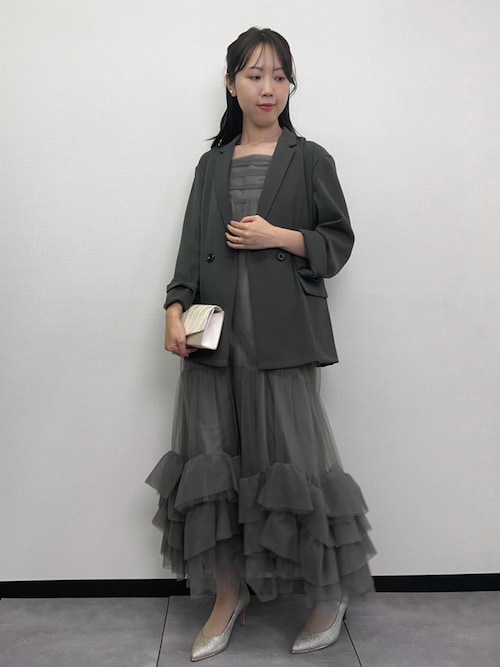 セール】ボリュームチュールジャケットセットドレス 2点セット 結婚式