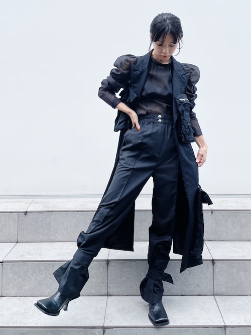 AKIKOAOKI/アキコアオキ】ストライプボンテージパンツ（カーゴパンツ