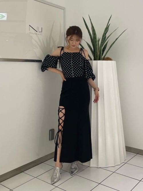 セール】オープンショルダーフロントZIPブラウス（シャツ/ブラウス