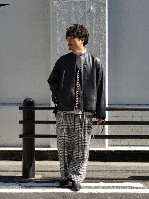 MAISON SPECIALさんのライダースジャケットを使ったコーディネート