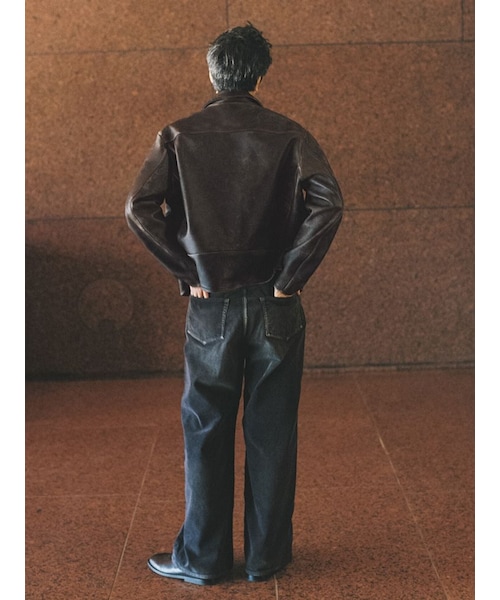 LIDNM（リドム）の「VINTAGE WASHED LEATHER ZIP（ブルゾン）」 - WEAR