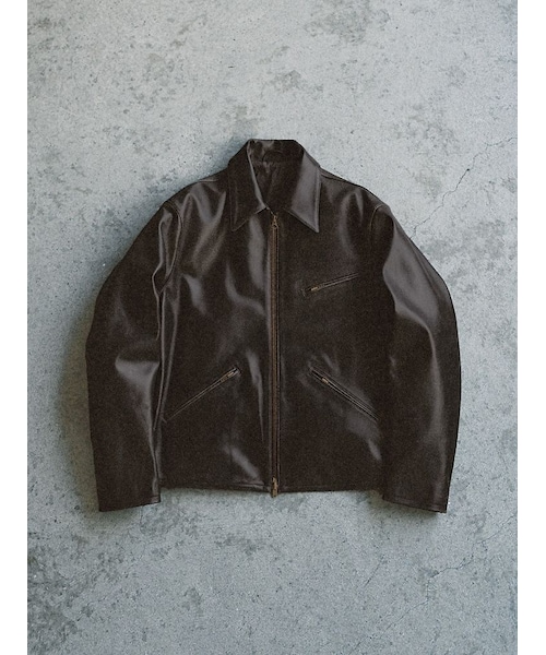 LIDNM（リドム）の「VINTAGE WASHED LEATHER ZIP（ブルゾン）」 - WEAR