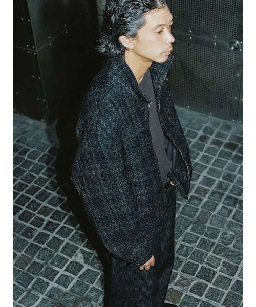 LIDNM（リドム）の「ALPACA SILK TWEED ZIP（ブルゾン）」 - WEAR