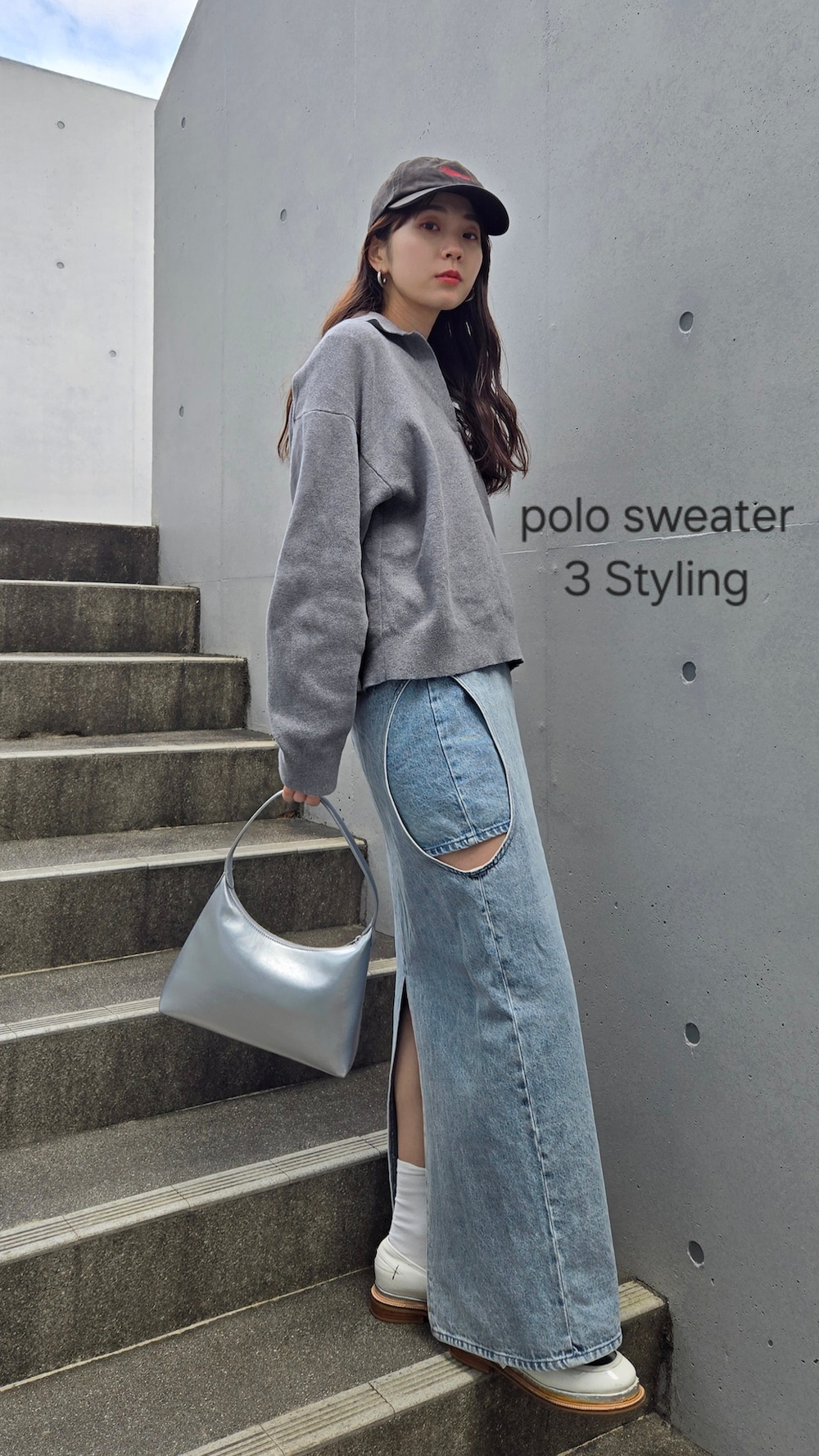 CLANE/クラネ】CIRCLE CUT LAYERED DENIM SKIRT/サークルカット