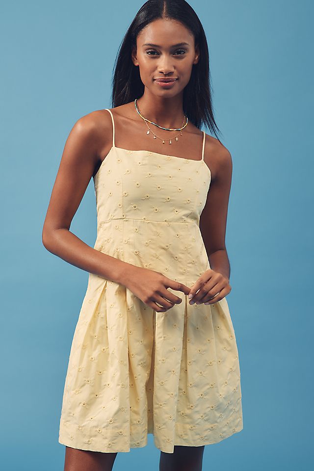 Damson Madder Iris Sleeveless Embroidered Mini Dress | Anthropologie