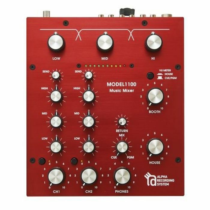 Alpha Recording System MODEL1100 2-Channel Rotary DJ Mixer (red