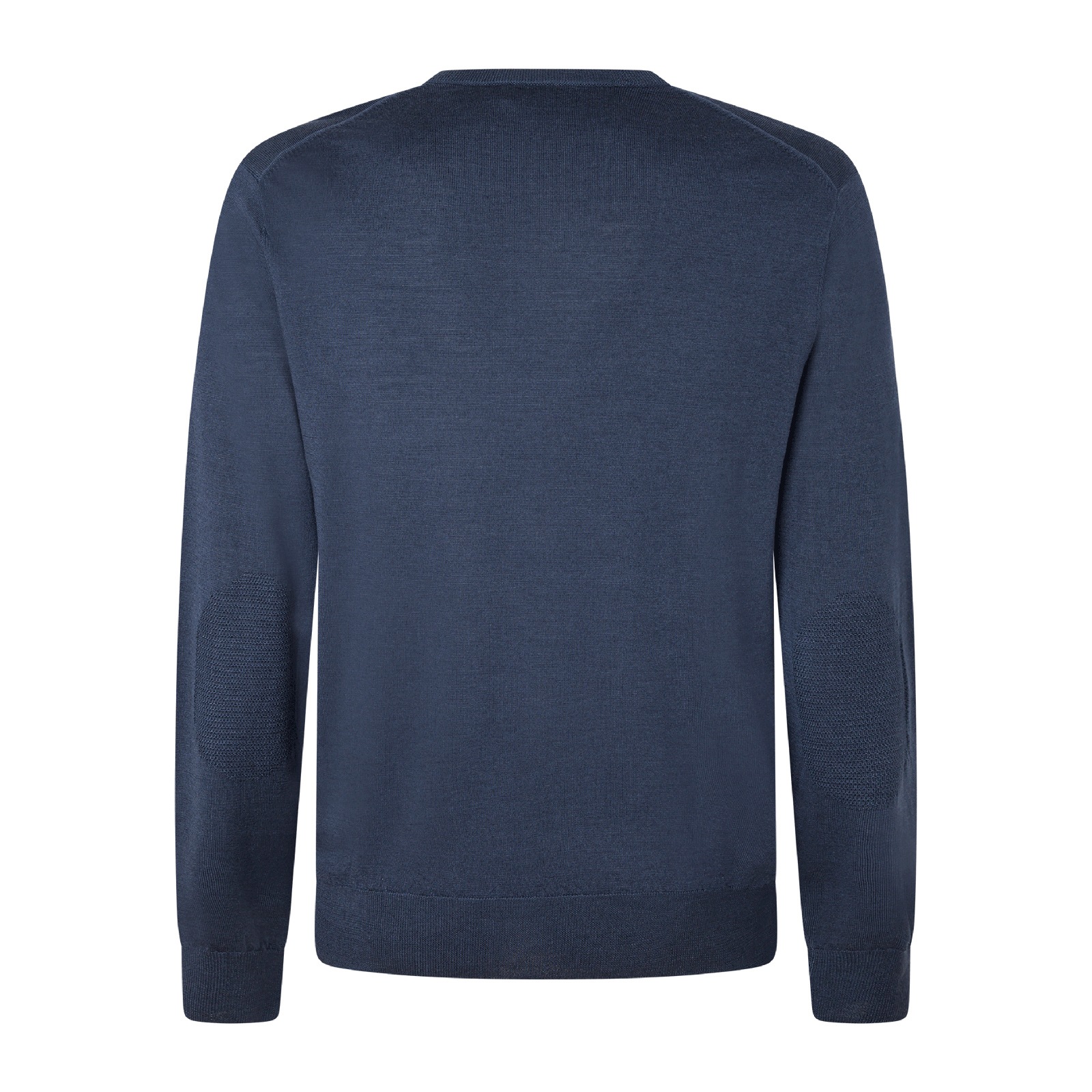 Buy Men Navy Merino-Silk V-Neck Jumper Online at The Collective