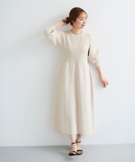 手洗い可能》フレアニットワンピース/le.coeur blanc(ルクールブラン