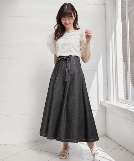 ステッチラインタックフレアスカート/MAJESTIC LEGON(マジェスティック