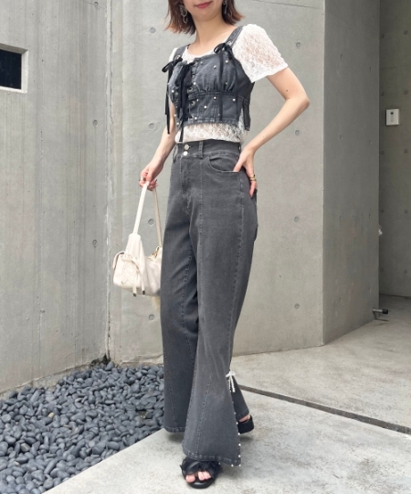 リボンレースアップビスチェ/MAJESTIC LEGON(マジェスティックレゴン