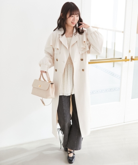 ドレープフリルトレンチコート/MAJESTIC LEGON(マジェスティックレゴン