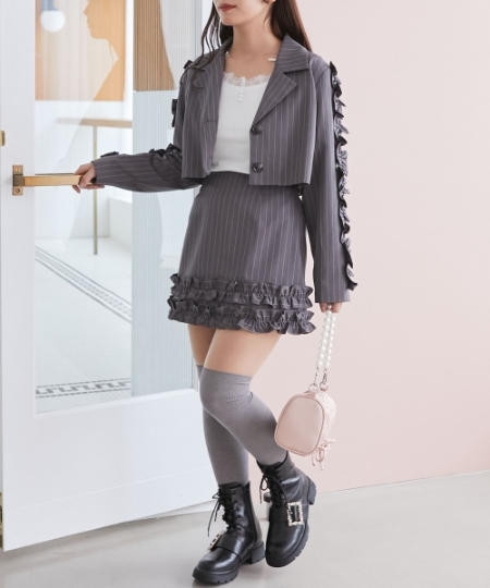 ブローチセットホイップフリルジャケット/MAJESTIC LEGON