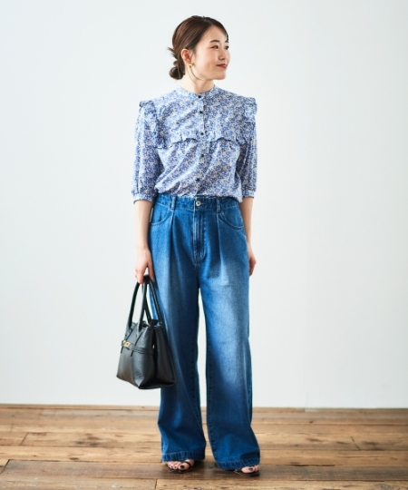 タックワイドデニム/le.coeur blanc(ルクールブラン)｜ルクールブラン