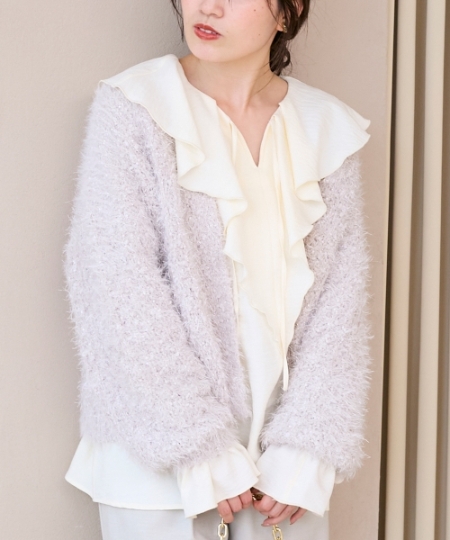 ラメフェザーモールネップカーディガン/le.coeur blanc(ルクールブラン