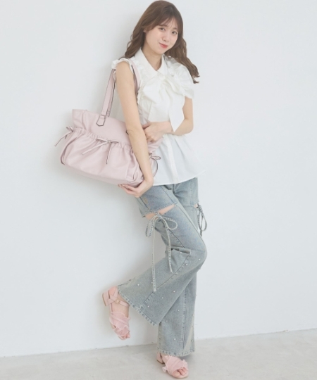 ギャザーリボントートバッグ/MAJESTIC LEGON(マジェスティックレゴン