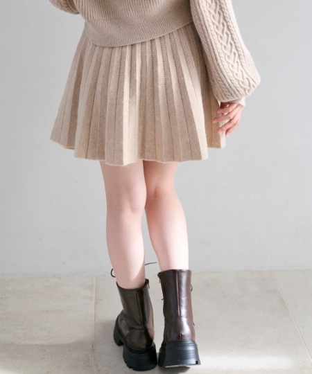 キラキラボタンプリーツニットスカート/MAJESTIC LEGON