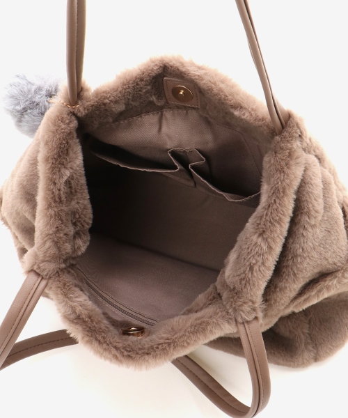 ポンポン付きファータックトート/MAJESTIC LEGON(マジェスティック