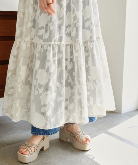 フラワープリントジャカードワンピース/MAJESTIC LEGON