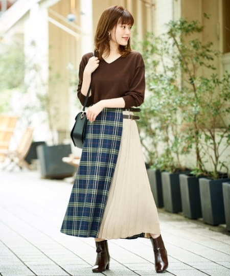 サイドプリーツチェックスカート/le.coeur blanc(ルクールブラン