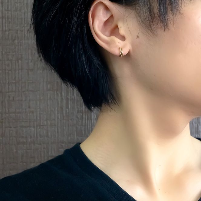 18金 フープ ピアス k18 片耳 フープピアス レディース 小さめ