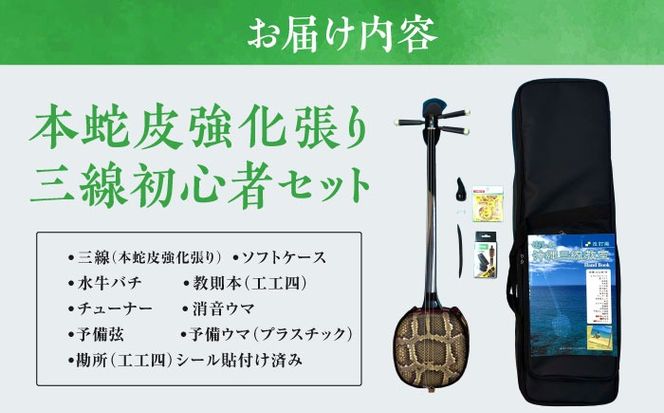池武当新垣三線店 本蛇皮強化張り三線初心者セット 三線 さんしん
