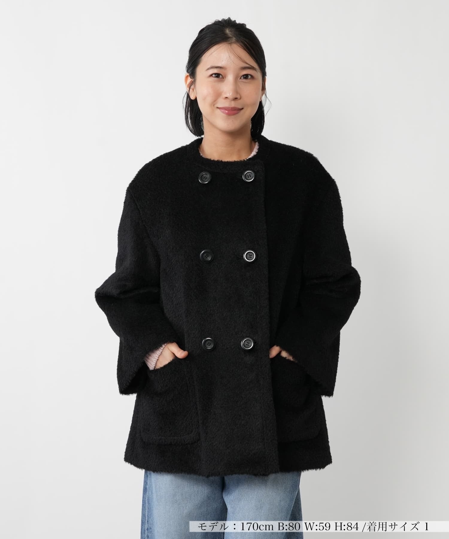 アルパカ混シャギーノーカラーコート【DRAWELL】|ネミカ | レリアン