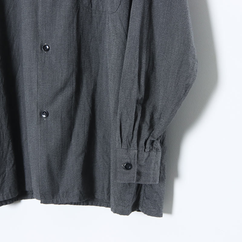 COMOLI (コモリ) ヨリ杢 オープンカラーシャツ