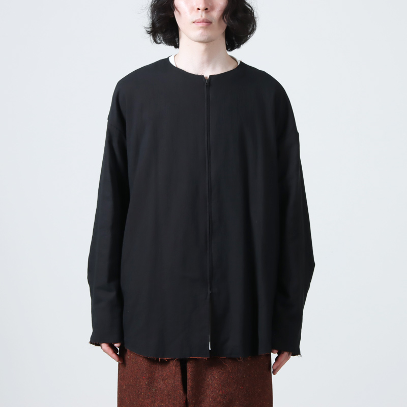 roundabout (ラウンダバウト) L/S Full-Zip No Collar Shirt / ロング