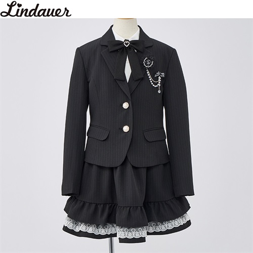 Lindauer ブラック三点スーツ キッズ 女の子 フォーマル スーツ 入学式